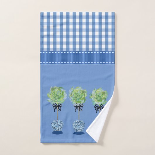 Topiary Blue en White Ginger Jars Jar Handdoek (Handdoek)