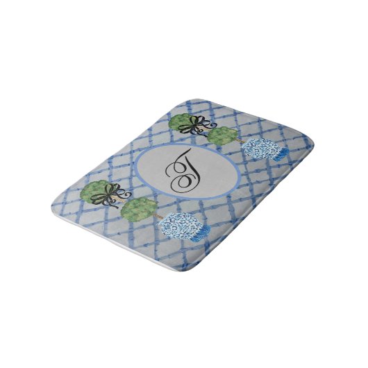 Topiary Blue Ginger Jar Rug Bath Mat (Gekanteld)