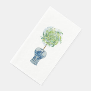 Topiary Blue White Ginger Jar Paper Guest Towels Servet