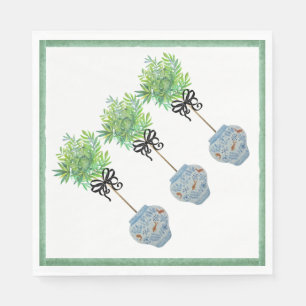 Topiary Blue & White Ginger Jar Paper Napkins Servet