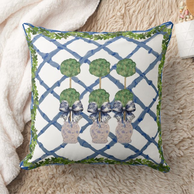 Topiary Chinoiserie Ginger Jar Jars Lumbar Kussen (Deken)