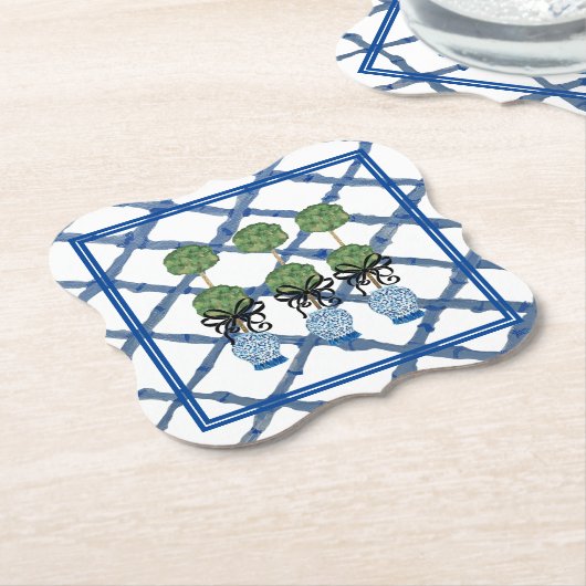 Topiary Chinoiserie Ginger Jar Kartonnen Onderzetters (Gekanteld)