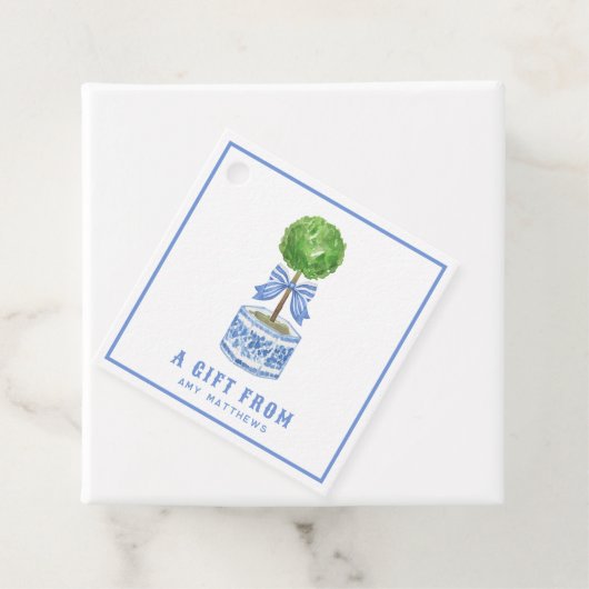 Topiary Garden | Chinoiserie Gepersonaliseerd Bedankjes Labels (In situ)