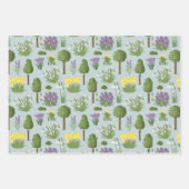 Topiary Garden Set van 3 cadeauverpakking Inpakpapier Vel (Voorkant)