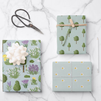 Topiary Garden Set van 3 cadeauverpakking Inpakpapier Vel
