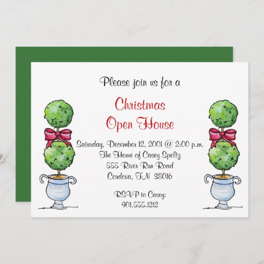 Topiary Holiday Uitnodiging (Voorkant / Achterkant)
