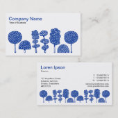 Topiary - Navy Blue op wit Visitekaartje (Voorkant / Achterkant)
