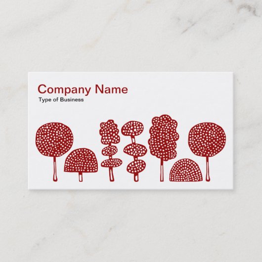 Topiary - Ruby Red on White Visitekaartje (Voorkant)