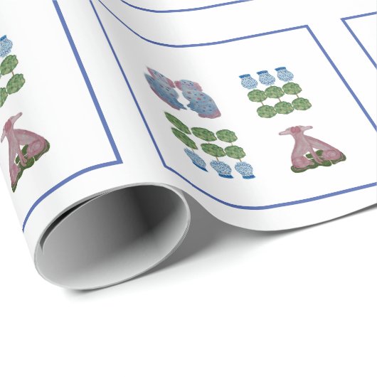 Topiary Staffordshire Dogs Ginger Jar Cadeaupapier (Rol Hoek)