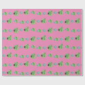 Topiary Topiaries Blue en White Ginger Jar Cadeaupapier (Vlak)