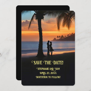 Topical Beach Save the Date Kaart