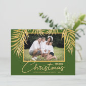 Topical Green-kerstfoto Feestdagenkaart (Staand voorkant)
