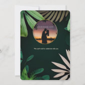 Topical Leaves Pattern | Uitnodiging tot weddensch (Achterkant)