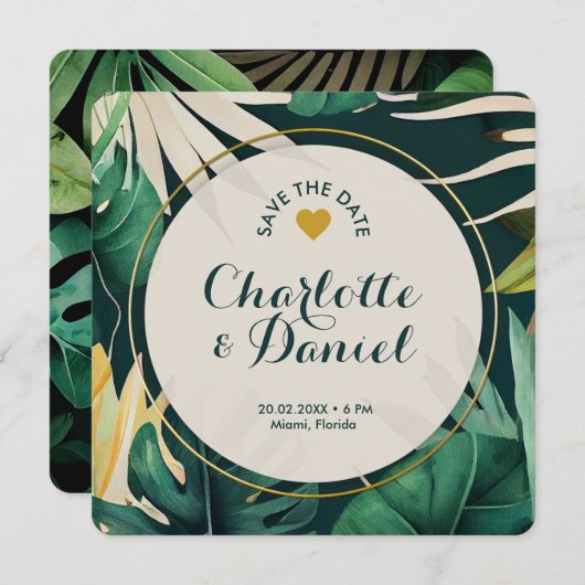 Topical Leaves Pattern | Weddenschap | Bespaar de  Kaart (Voorkant / Achterkant)