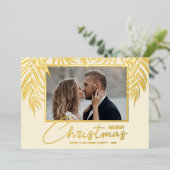 Topical Merry-kerstfoto Folie Feestdagenkaart (Staand Voorkant)