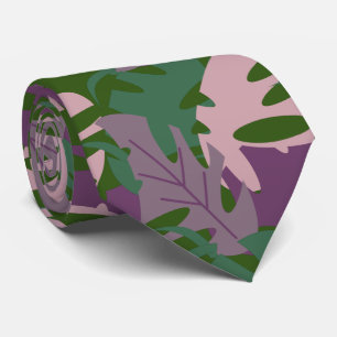 Topische blad Monstera Paars Groen Stropdas