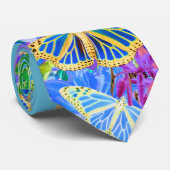 Topische blauw-monoboogvlinders stropdas (Opgerold)