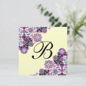 TOPKAPI BLACK WHITE DAMASK MONOGRAM roze goud Kaart (Staand voorkant)