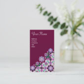 TOPKAPI, FLORAL PINK GREEN ORIENTAL FLOWERS Paars Visitekaartje (Staand voorkant)