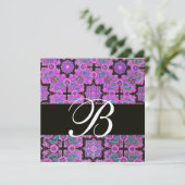 TOPKAPI PAARS BLACK DAMASK MONOGRAM roze groen Kaart (Staand voorkant)