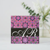 TOPKAPI RED BLACK PINK DAMASK MONOGRAM green Kaart (Staand voorkant)