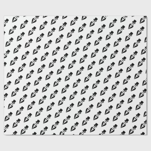 Toplepel Tuxedo Snorhaar Bruiloft Cadeaupapier (Vlak)
