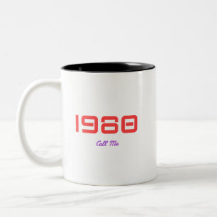 Topnummer van het jaar 1980 tweekleurige koffiemok