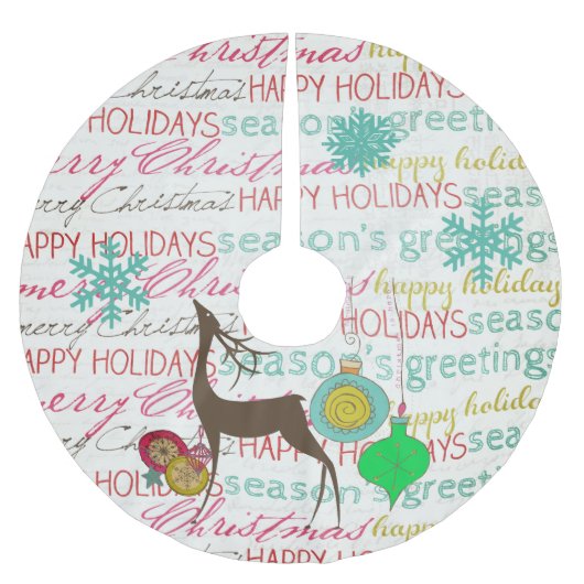 Topografie Herten Ornamenten Vakantieboomrok Kerstboom Rok (Voorkant)