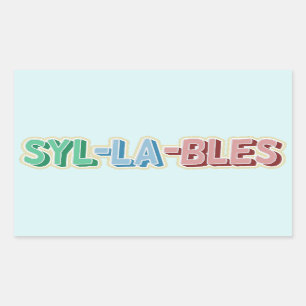 Topografie van lettergrepen rechthoekige sticker