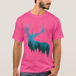 Topografisch Bull Elk Hertenjacht Geweien Herten J T-shirt
