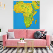 Topografisch uitzicht van Afrika Canvas Afdruk (Insitu (Woonkamer))