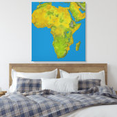 Topografisch uitzicht van Afrika Canvas Afdruk (Insitu (Slaapkamer))