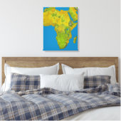 Topografisch uitzicht van Afrika Canvas Afdruk (Insitu (Slaapkamer))