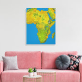 Topografisch uitzicht van Afrika Canvas Afdruk (Insitu (Woonkamer))