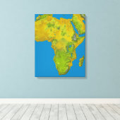 Topografisch uitzicht van Afrika Canvas Afdruk (Insitu (Houten vloer))