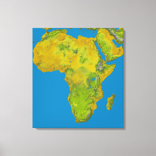 Topografisch uitzicht van Afrika Canvas Afdruk