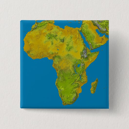 Topografisch uitzicht van Afrika Vierkante Button 5,1 Cm (Voorkant)