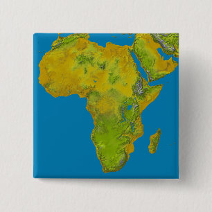 Topografisch uitzicht van Afrika Vierkante Button 5,1 Cm