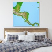 Topografisch uitzicht van Midden-Amerika Canvas Afdruk (Insitu (Slaapkamer))