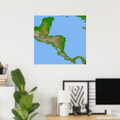 Topografisch uitzicht van Midden-Amerika Poster (Thuiskantoor)