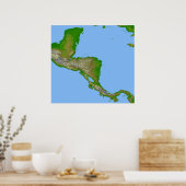 Topografisch uitzicht van Midden-Amerika Poster (Keuken)
