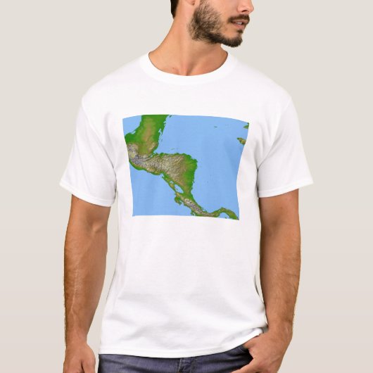Topografisch uitzicht van Midden-Amerika T-shirt (Voorkant)