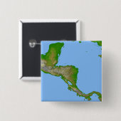 Topografisch uitzicht van Midden-Amerika Vierkante Button 5,1 Cm (Voorkant /achterkant)