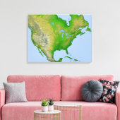 Topografisch uitzicht van Noord-Amerika Canvas Afdruk (Insitu (Woonkamer))