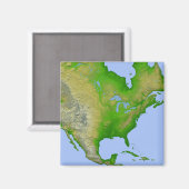 Topografisch uitzicht van Noord-Amerika Magneet (Voorkant / Achterkant)