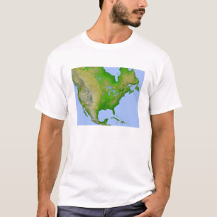 Topografisch uitzicht van Noord-Amerika T-shirt