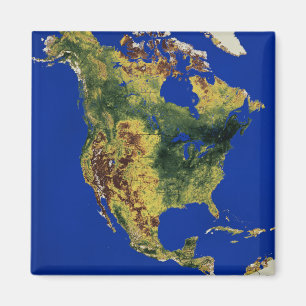 Topografisch Uitzicht van Noord- en Midden-Amerika Magneet