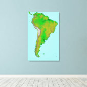 Topografisch uitzicht van Zuid-Amerika Canvas Afdruk (Insitu (Houten vloer))