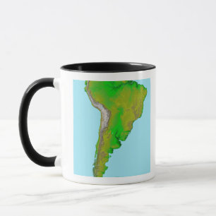 Topografisch uitzicht van Zuid-Amerika Mok