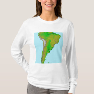 Topografisch uitzicht van Zuid-Amerika T-shirt